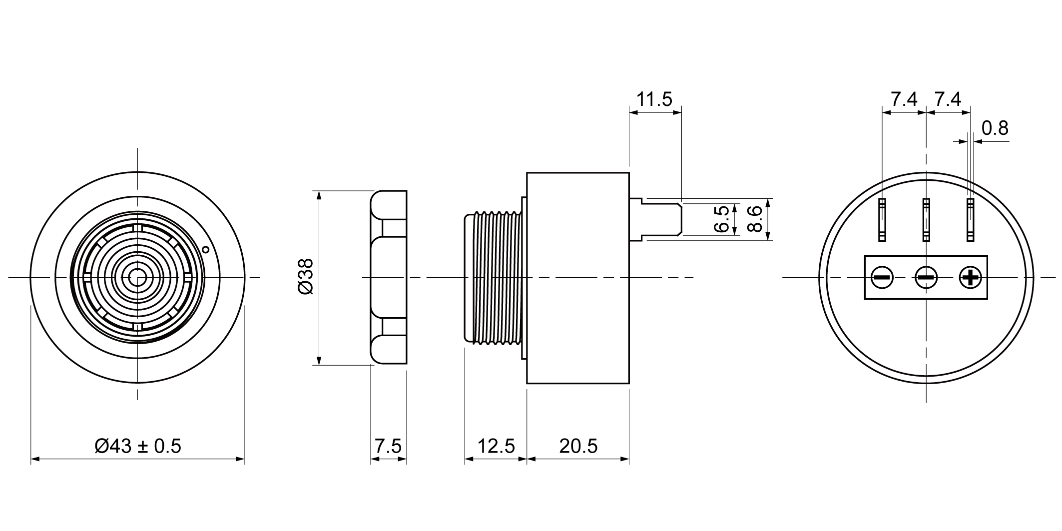 XPB4310-29SSP24TH Mechanical Drawing